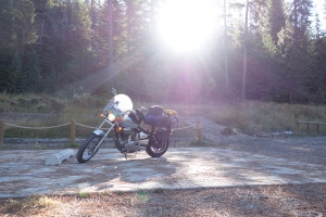 Good morning sunshine. You ready to ride? Taking off from a night spent in Coeur d'Alene. It was a lovely, free, campsite.